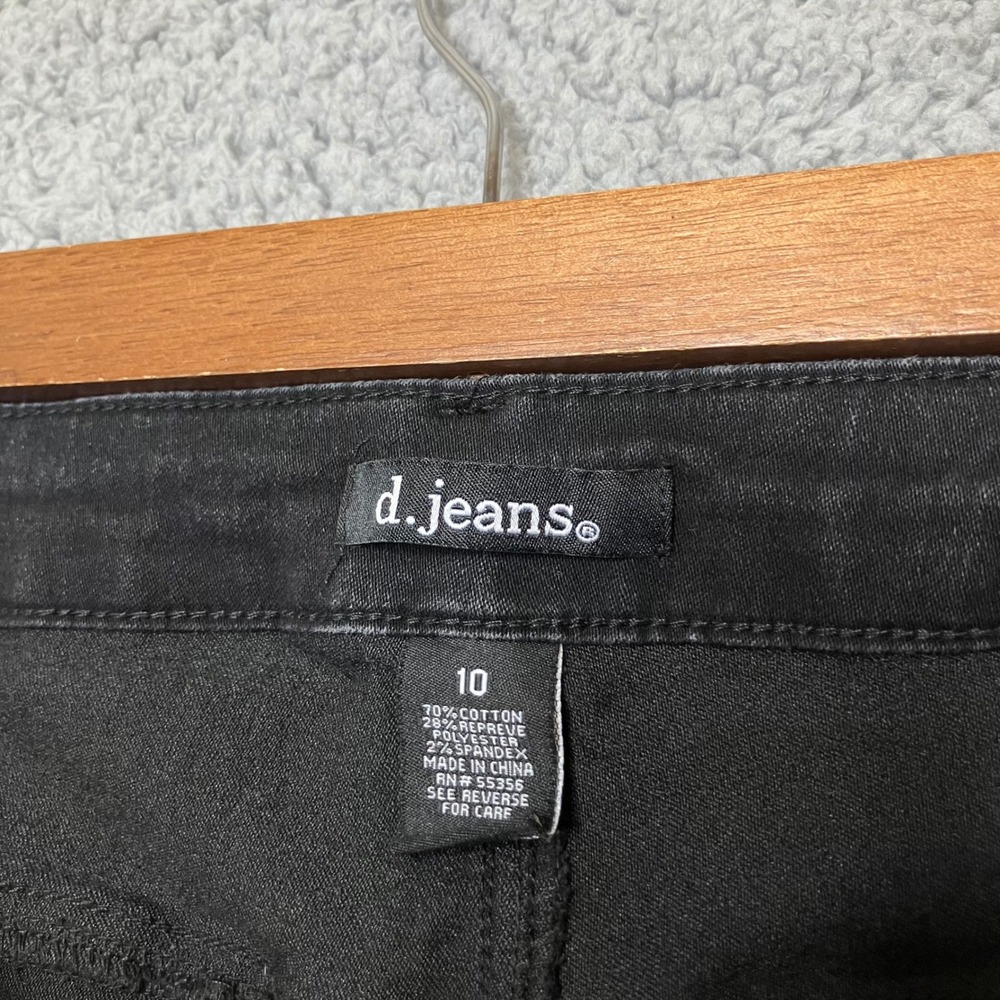 d.jeans High Rise Repreve Jeans Women 10 Black Denim Skinny Stretch Minimal - Picture 3 of 7